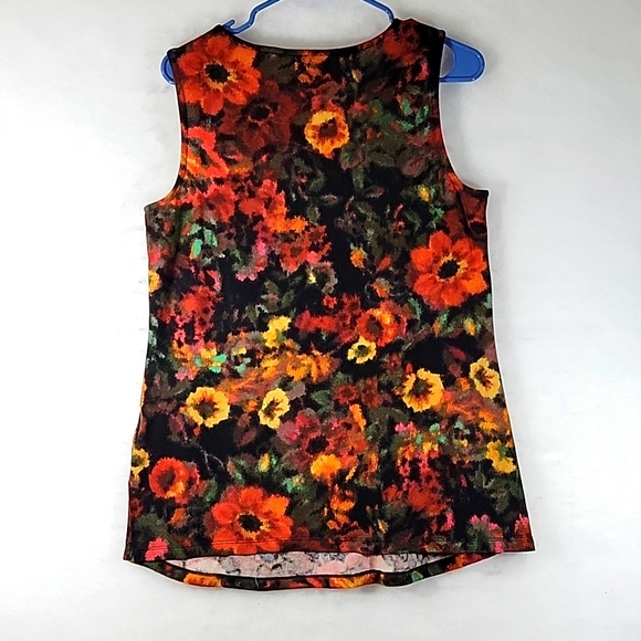 NWOT Nina Leonard Floral Dolce Knit Sweater Tank Size M - Picture 6 of 6